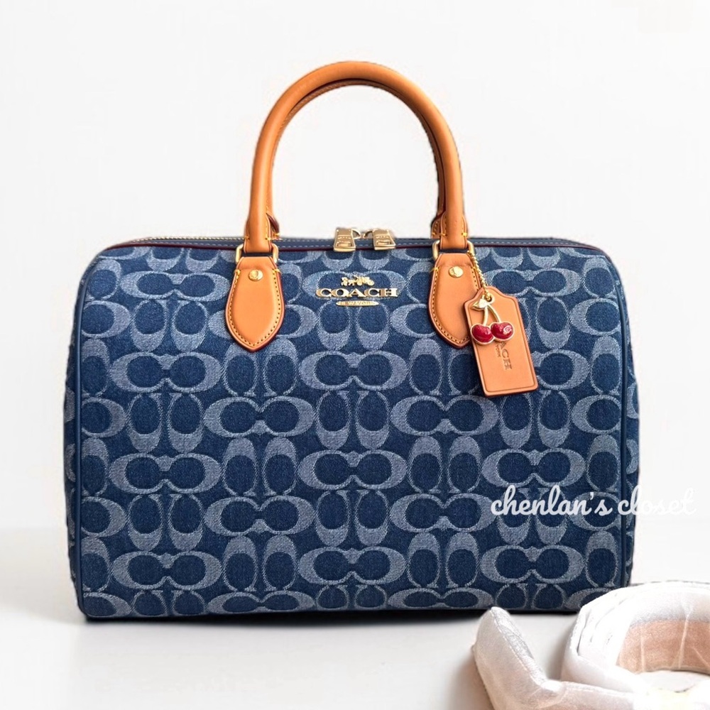NEW Coach Rowan Large Satchel Denim